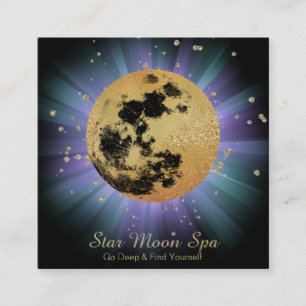 *~* Cosmos Universe Stars Luna Moon Beams Square Business Card