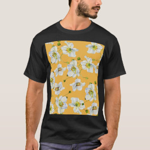 Cosmos, watercolor, seamless, floral pattern. T-Shirt