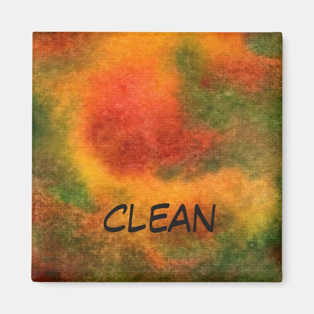 "Cosmos Yellow" Abstract Dishwasher Status Magnet (Front)