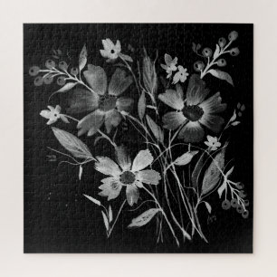 Cosmosis-Cosmos in Black and White Floral Puzzle