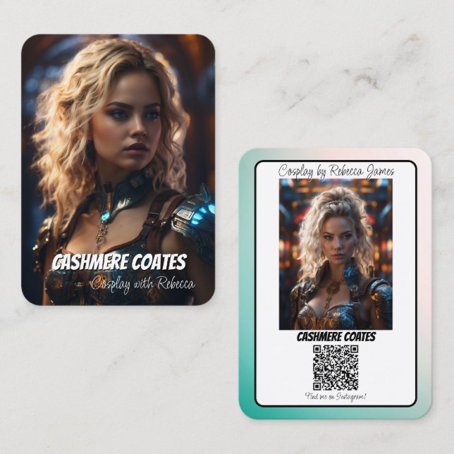 Cosplay Connection Reflection QR Code Coscard Business Card (Front/Back)