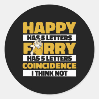 Cosplay Happy Fursona Furries Furry Fandom Classic Round Sticker