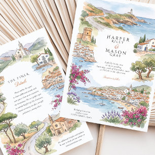 Costa Brava Cadaques Tossa de Mar Wedding Invitation