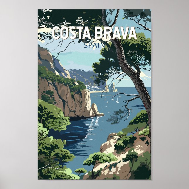 Costa Brava Spain Travel Art Vintage Poster (Front)