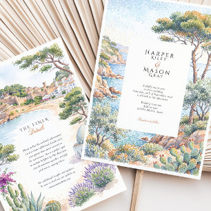 Costa Brava Spain Wedding Invitation