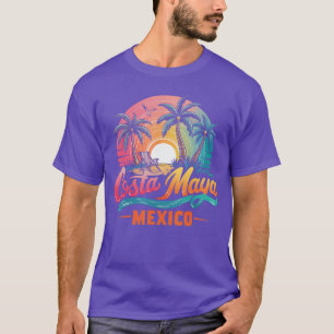 Costa Maya Meicoropical Sunset Beach Souvenir Vaca T-Shirt