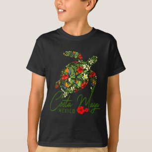 Costa Maya Mexico Sea Turtle Trocal Hibiscus Vacat T-Shirt