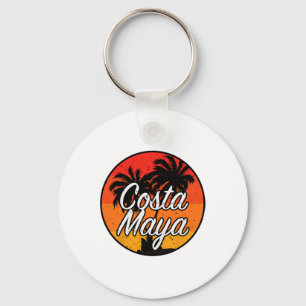 Costa Maya Mexico Vacation Cruise Vintage Sunset S Key Ring