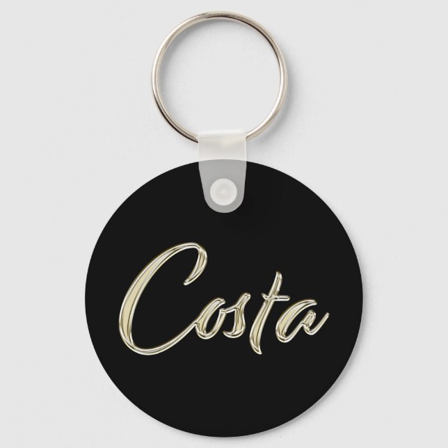 Costa Name whitegold Button Schlüsselanhänger Key Ring (Front)