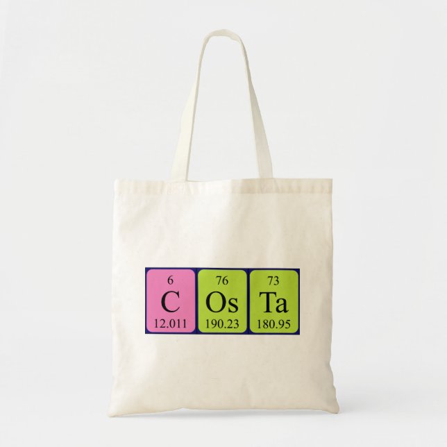 Costa periodic table name tote bag (Front)
