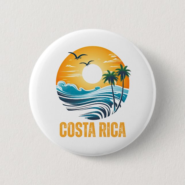 Costa Rica  6 Cm Round Badge (Front)