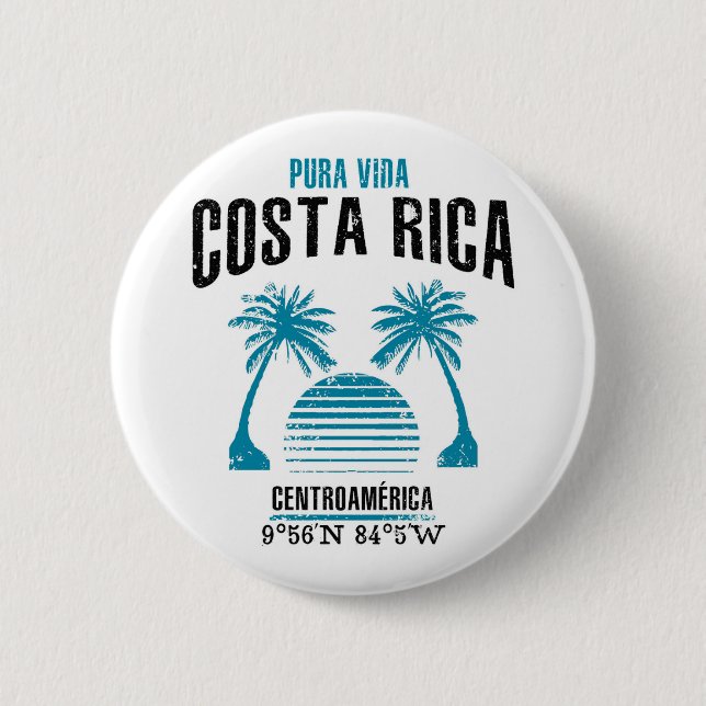 Costa Rica 6 Cm Round Badge (Front)