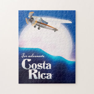 Costa rica Adventure moon travel poster Jigsaw Puzzle