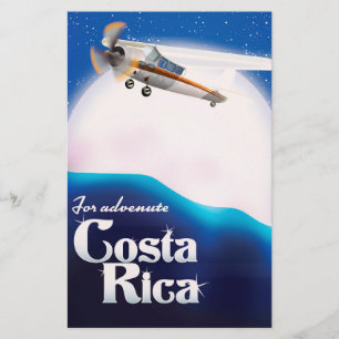 Costa rica Adventure moon travel poster Stationery