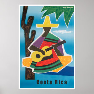 Costa Rica Art Travel Poster Costa Rican Print