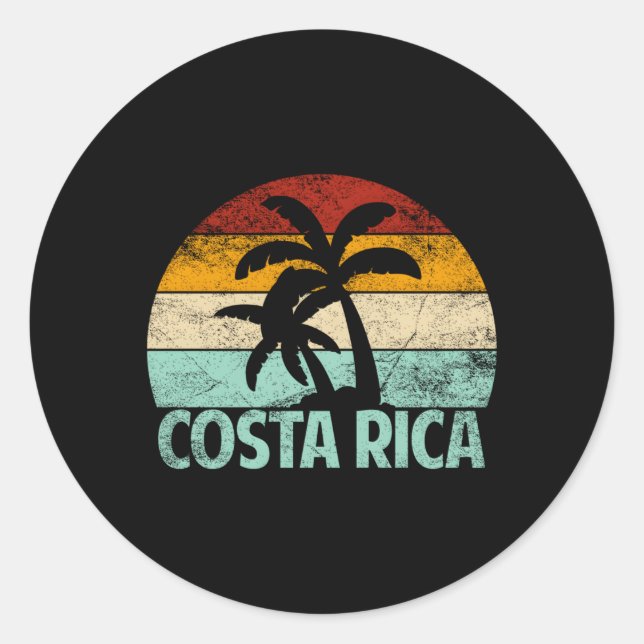 Costa Rica Beach Palm Tree Vacation Costa Rica Classic Round Sticker (Front)