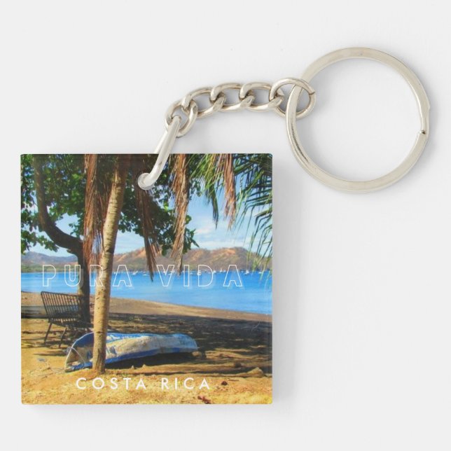 Costa Rica Beach Souvenir  Key Ring (Back)