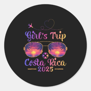 Costa Rica Beach Summer Sungl Girls Trip 2025 Classic Round Sticker