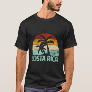 Costa Rica Beach Sunset Palm Tree Retro Vacation C T-Shirt
