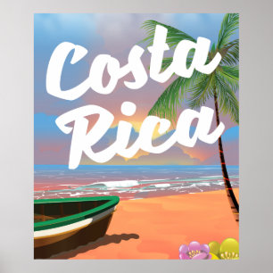 Costa Rica Beach travel poster