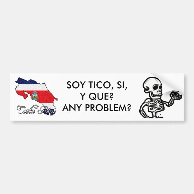 Costa Rica Bumper Sticker (Front)