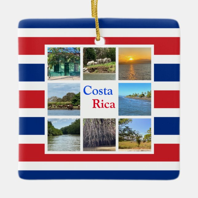 Costa Rica  Ceramic Ornament (Front)