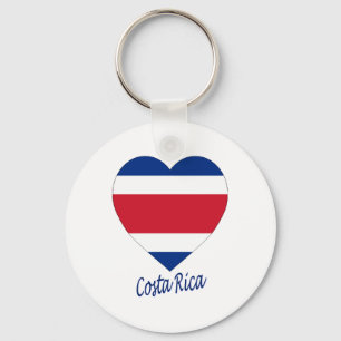 Costa Rica (civil) Flag Heart Key Ring