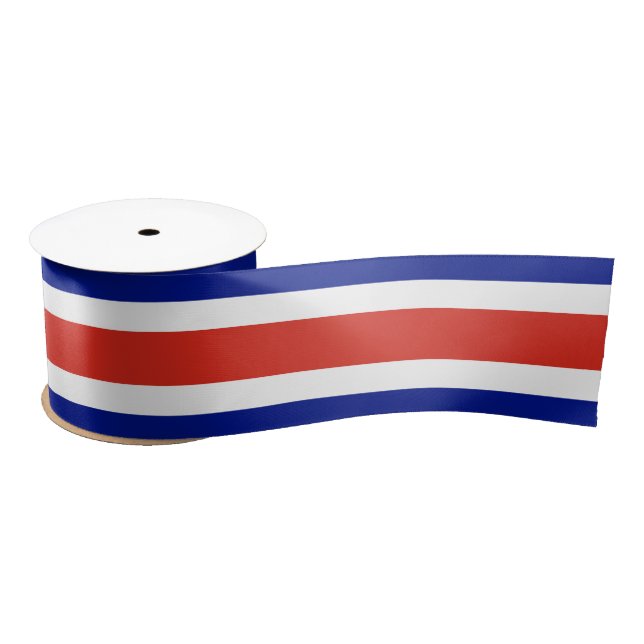 Costa Rica Civil Flag Satin Ribbon (Spool)