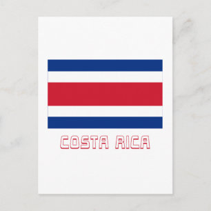 Costa Rica Civil Flag with Name Postcard