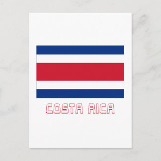 Costa Rica Civil Flag with Name Postcard