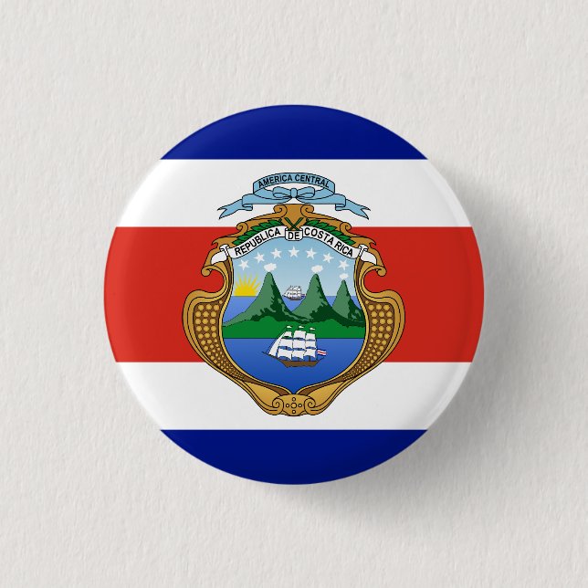 Costa Rica (coat of arms/ flag) 3 Cm Round Badge (Front)