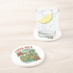 Costa Rica Colorful Tropical Sloth Coaster