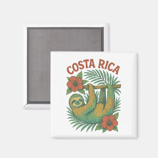 Costa Rica Colourful Tropical Sloth Magnet