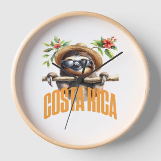 Costa Rica cool sloth Classic T-Shirt Clock