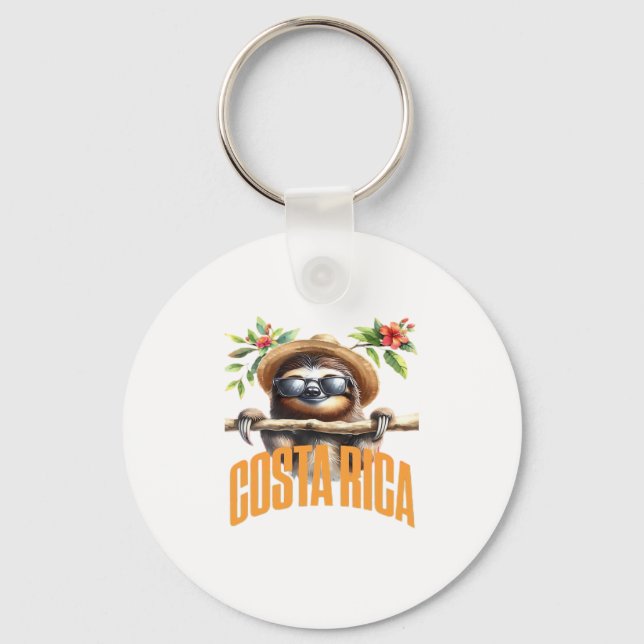 Costa Rica cool sloth Classic T-Shirt Key Ring (Front)