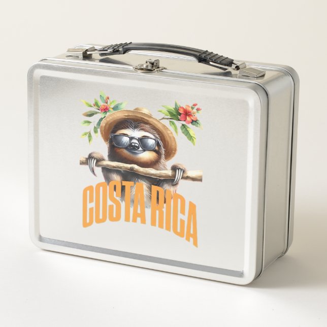Costa Rica cool sloth Classic T-Shirt Metal Lunch Box (Front)