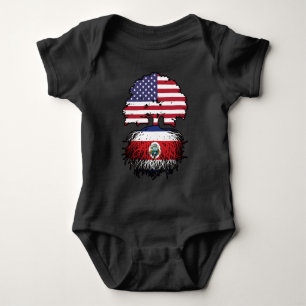 Costa Rica Costa Rican American USA Tree Roots Baby Bodysuit