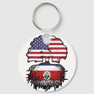 Costa Rica Costa Rican American USA Tree Roots Key Ring