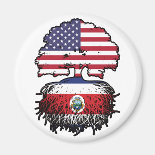 Costa Rica Costa Rican American USA Tree Roots Magnet