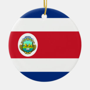 Costa Rica – Costa Rican National Flag Ceramic Tree Decoration