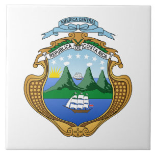 Costa Rica country coat arms symbol emblem flag Tile