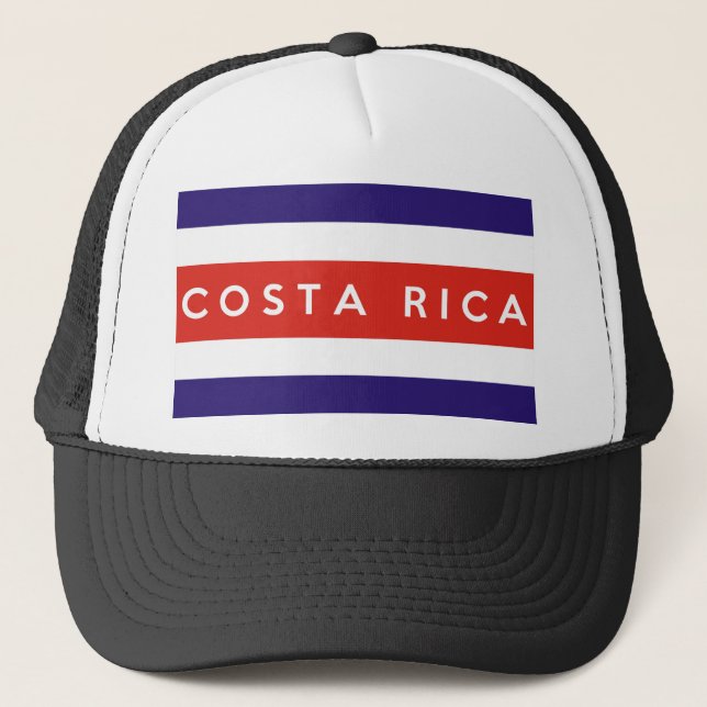 costa rica country flag text name trucker hat (Front)