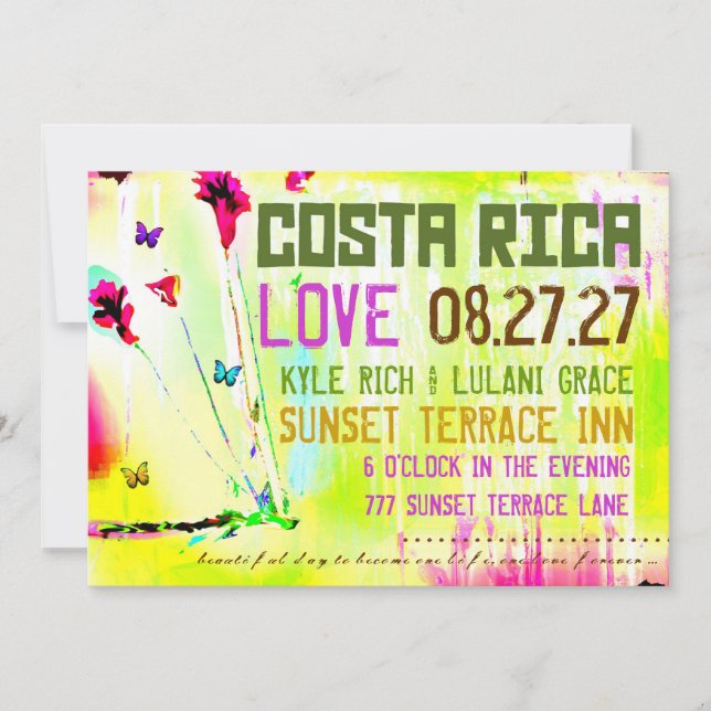 COSTA RICA Destination Invitation (Front)