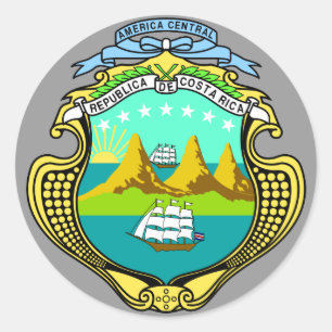 costa rica emblem classic round sticker
