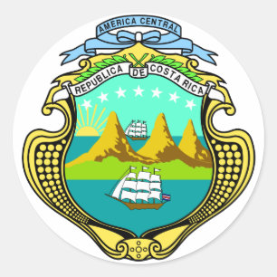 costa rica emblem classic round sticker