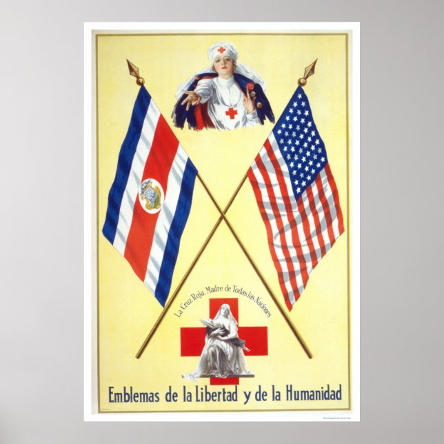 Costa Rica - Emblems of Liberty and Humanity Poster (Front)