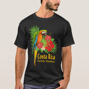 Costa Rica Family Vacation Parrot Flowers Tropical T-Shirt