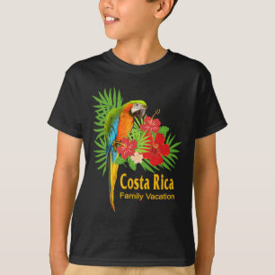 Costa Rica Family Vacation Parrot Flowers Tropical T-Shirt