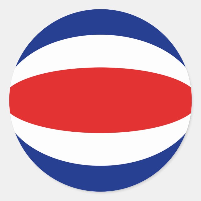 Costa Rica Fisheye Flag Sticker (Front)