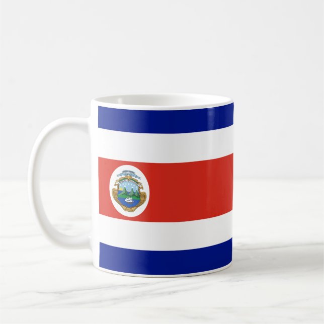 Costa Rica Flag Ceramic Mug (Left)